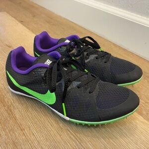 Nike Rival M Track Spikes Black Green Purple Racing Shoes Mens US7.5 EU40.5